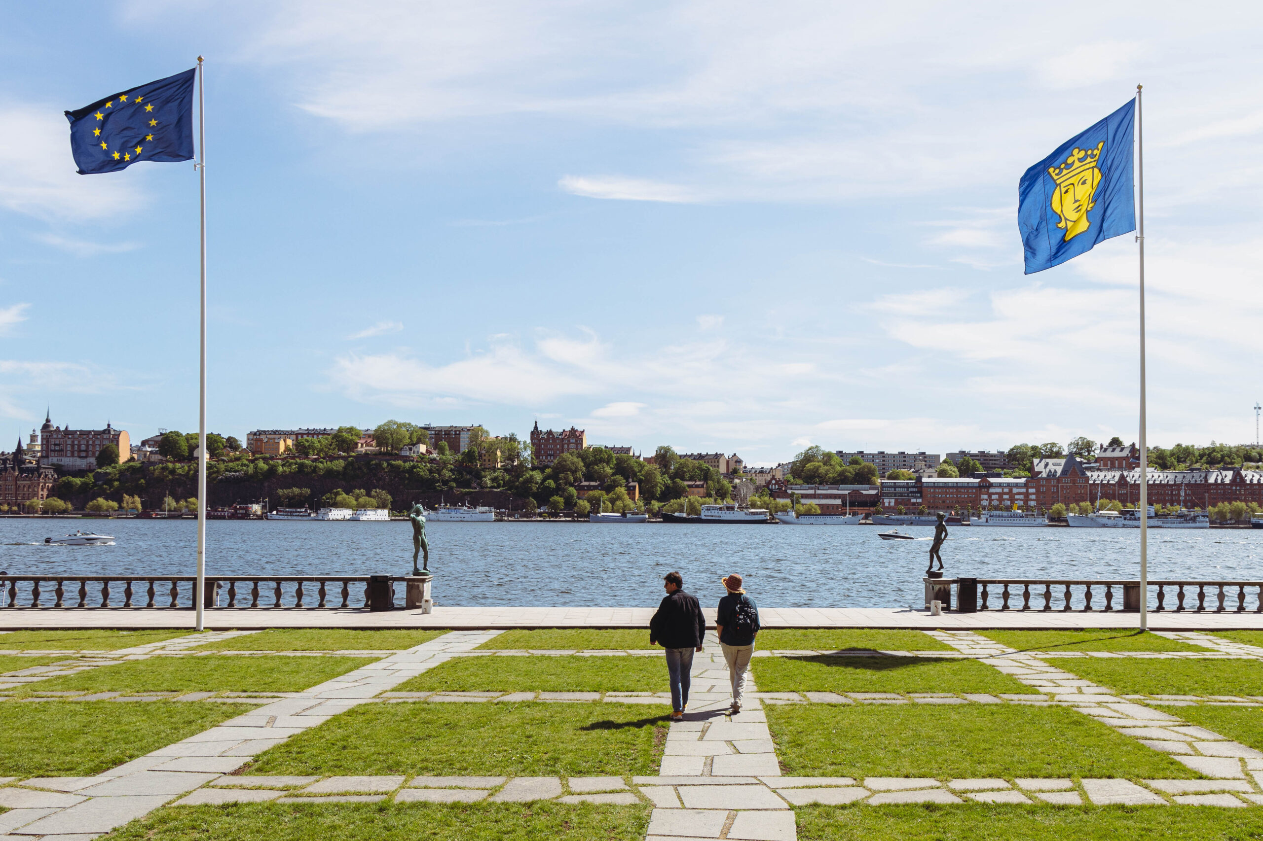 View of City Hall garden and Lake Mälaren