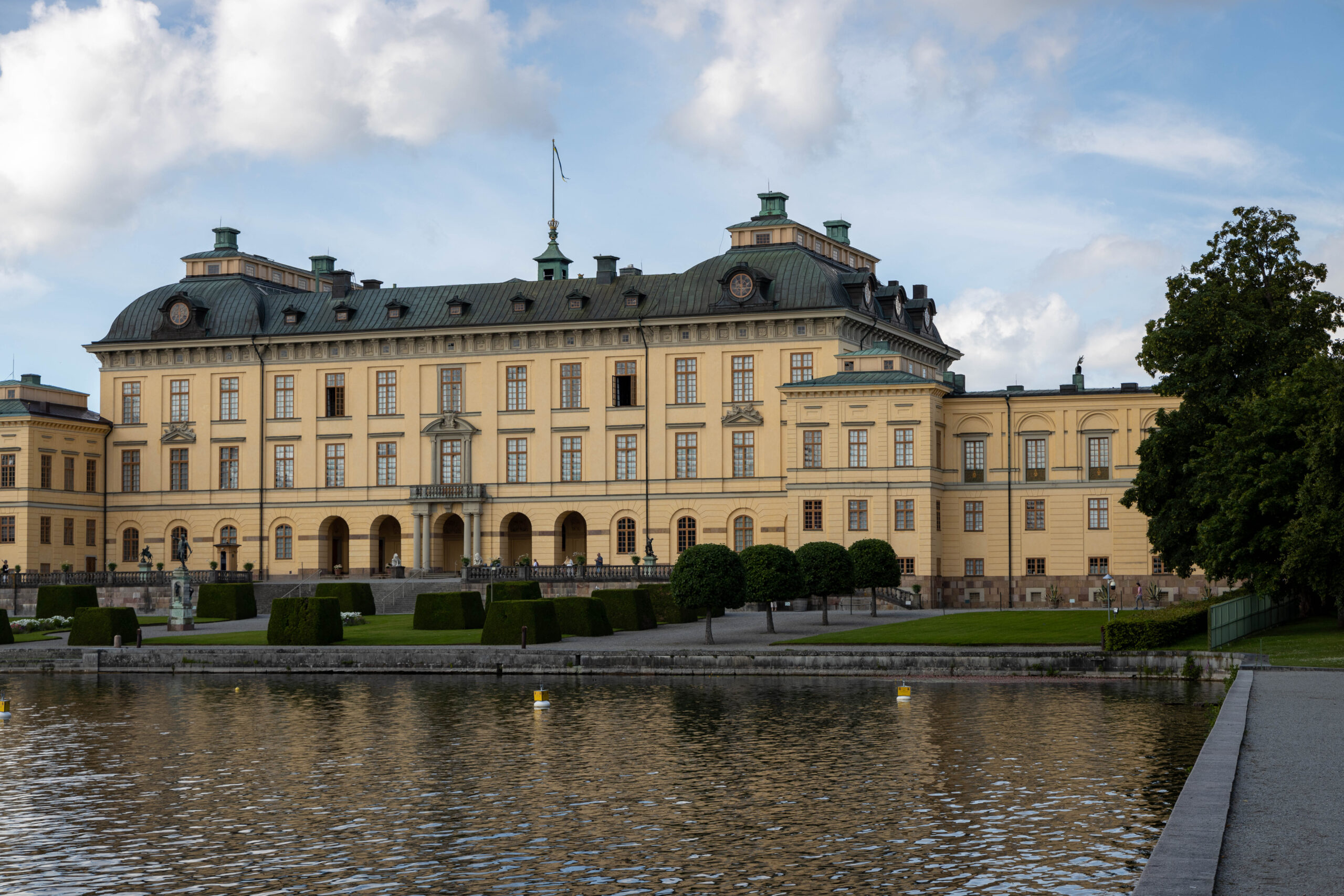 Exterior of Drottningholm Palace in Stockholm, Sweden.