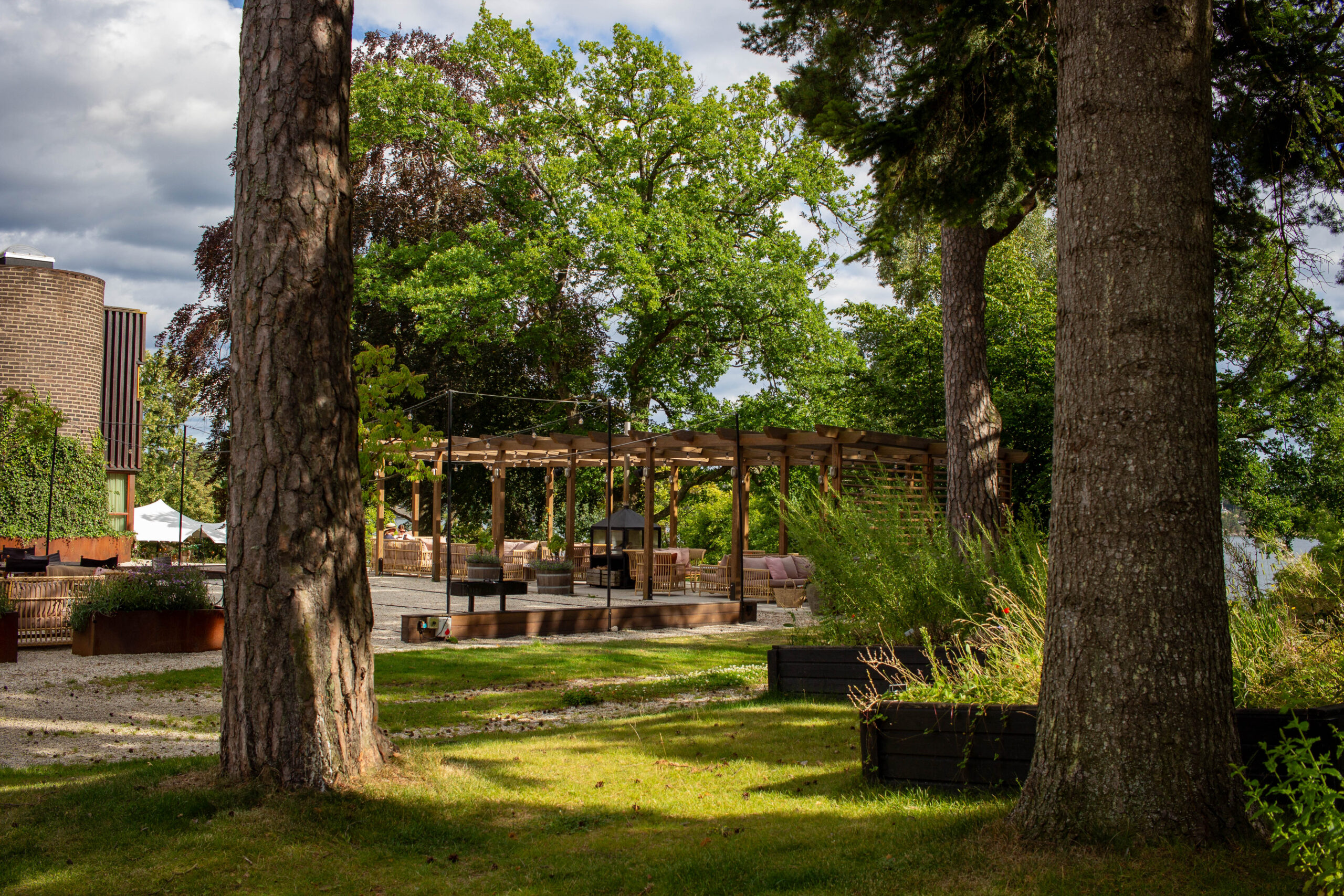 Outside area at Ellery Beach House, in Stockholm, Sweden.