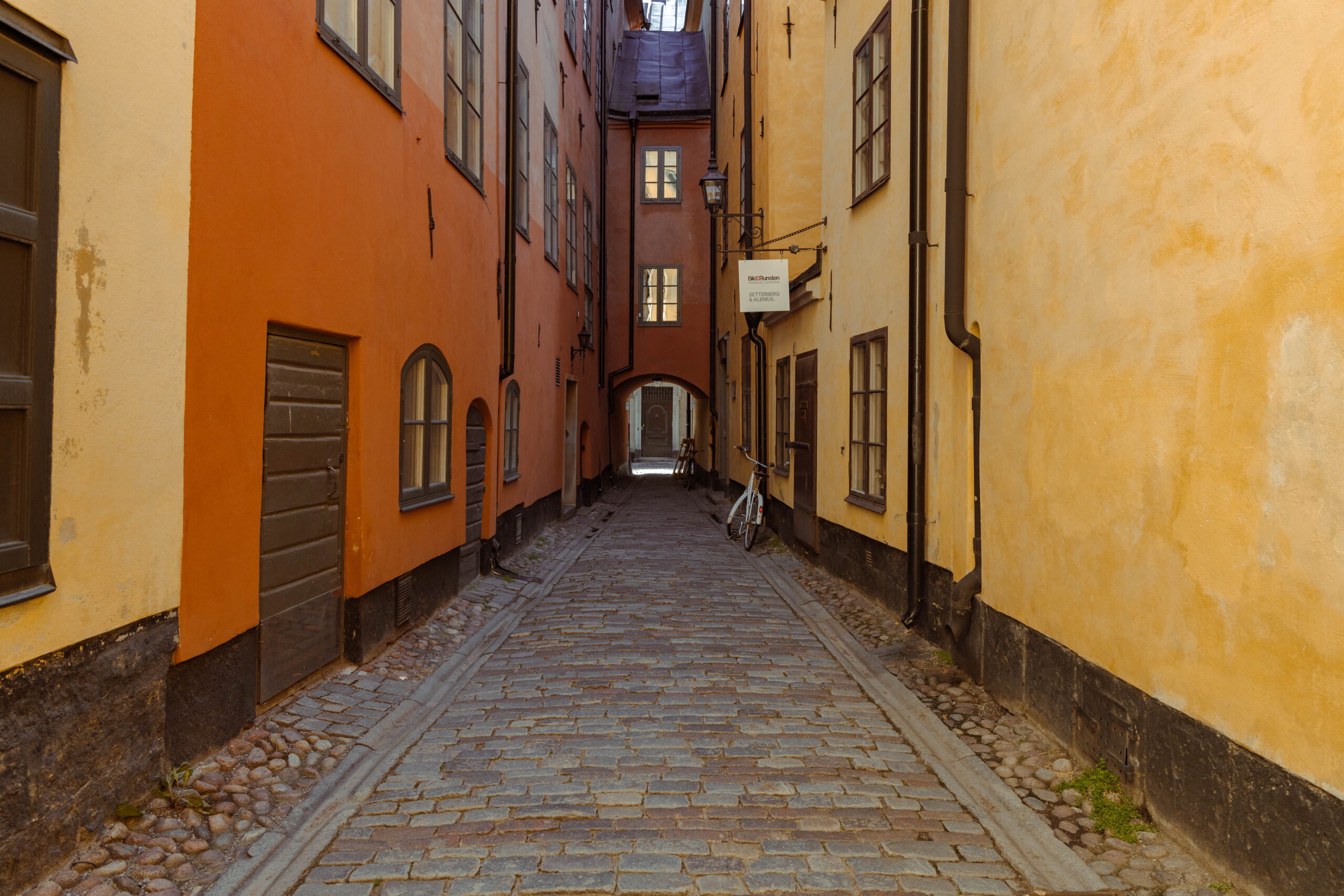 Alley in Gamla Stan, Stockholm, Sweden.