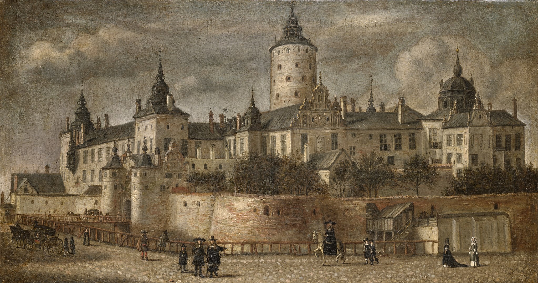 Castle Tre Kronor Painting of Tre Kronor Castle (1661) by Govert Camphuysen.