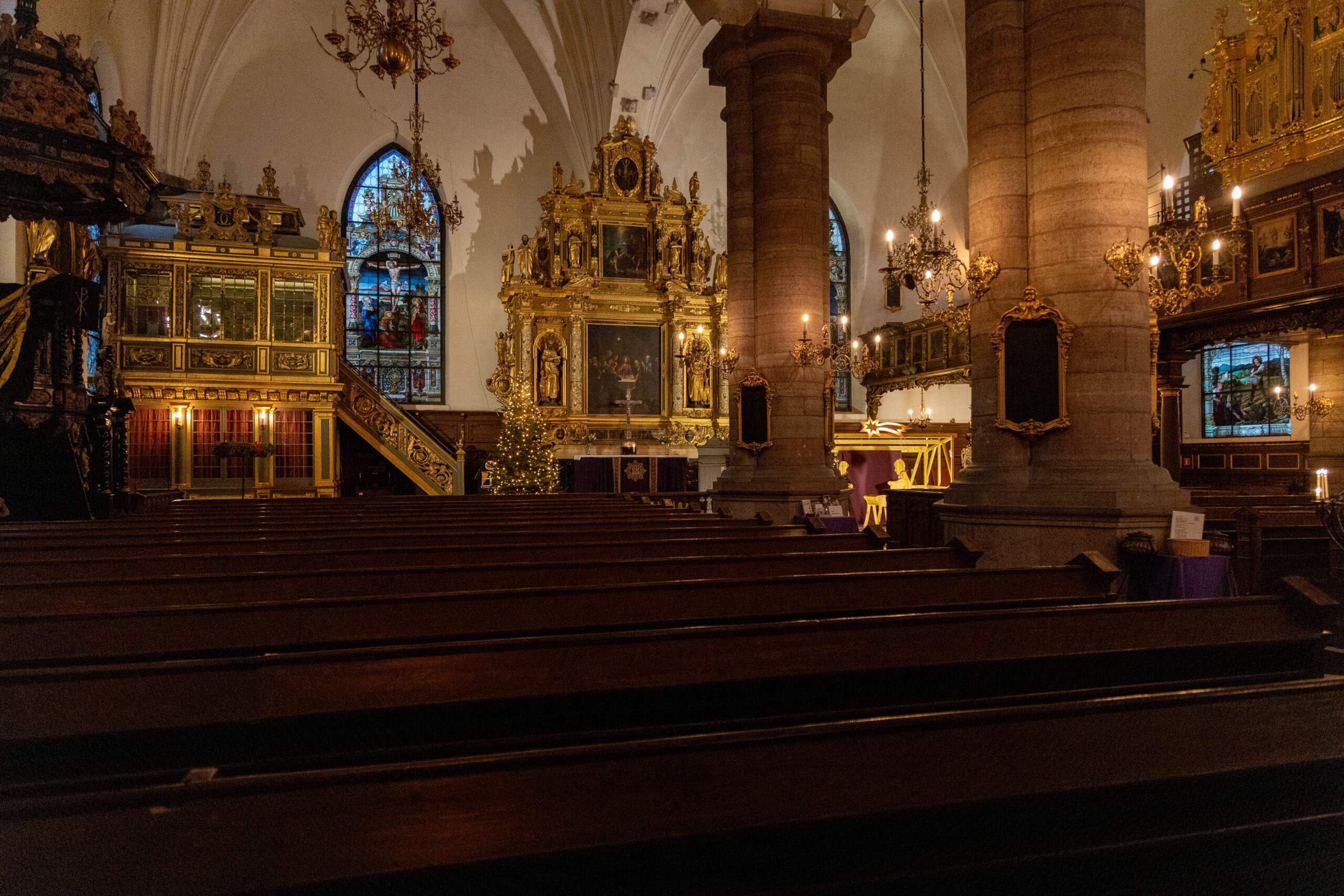 Interior of the German Church in Stockholm, Sweden.