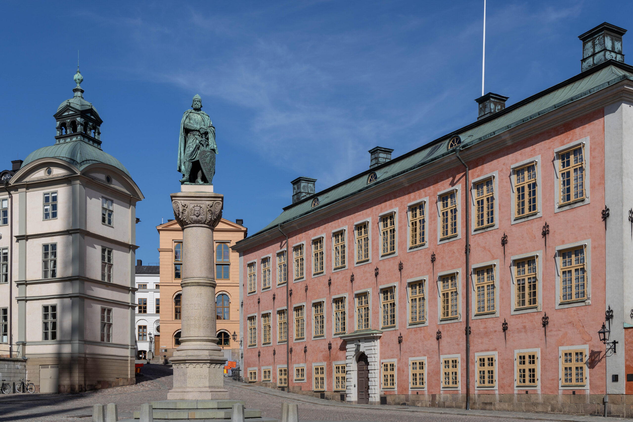Birger Jarl statue Riddarholmen_wide Statue of Birger Jarl at Riddarholmen in Stockholm, Sweden.