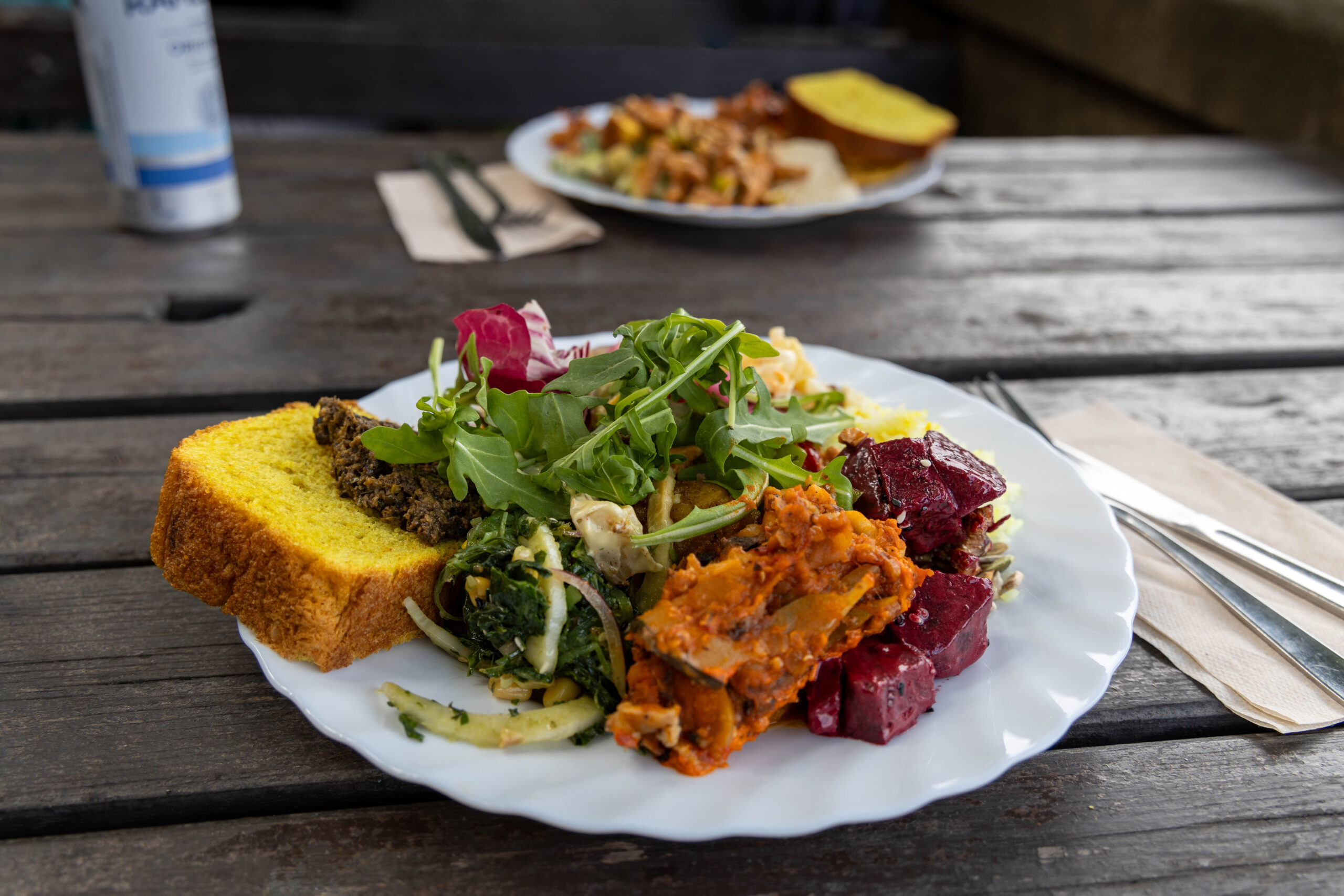 Plate of vegetarian food