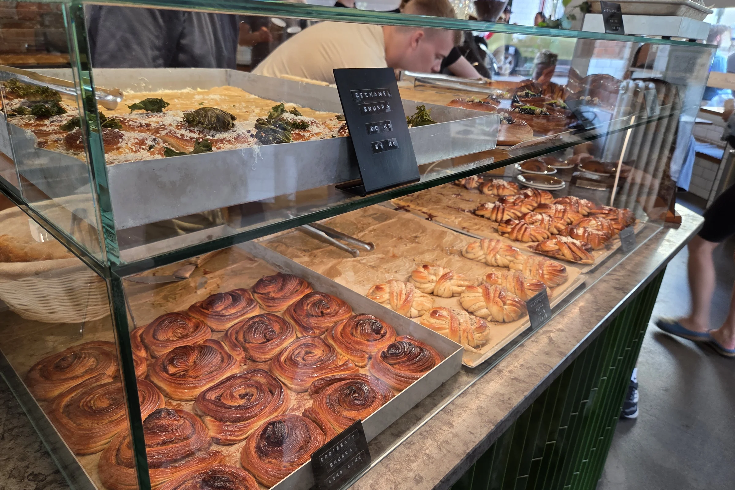Svedjan Bageri in Stockholm with pastries on display.