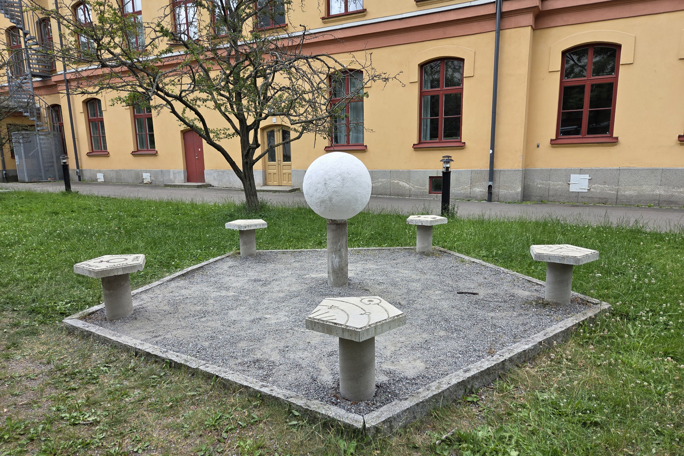 The planet Venus as a part of a model of the solar system in Stockholm.