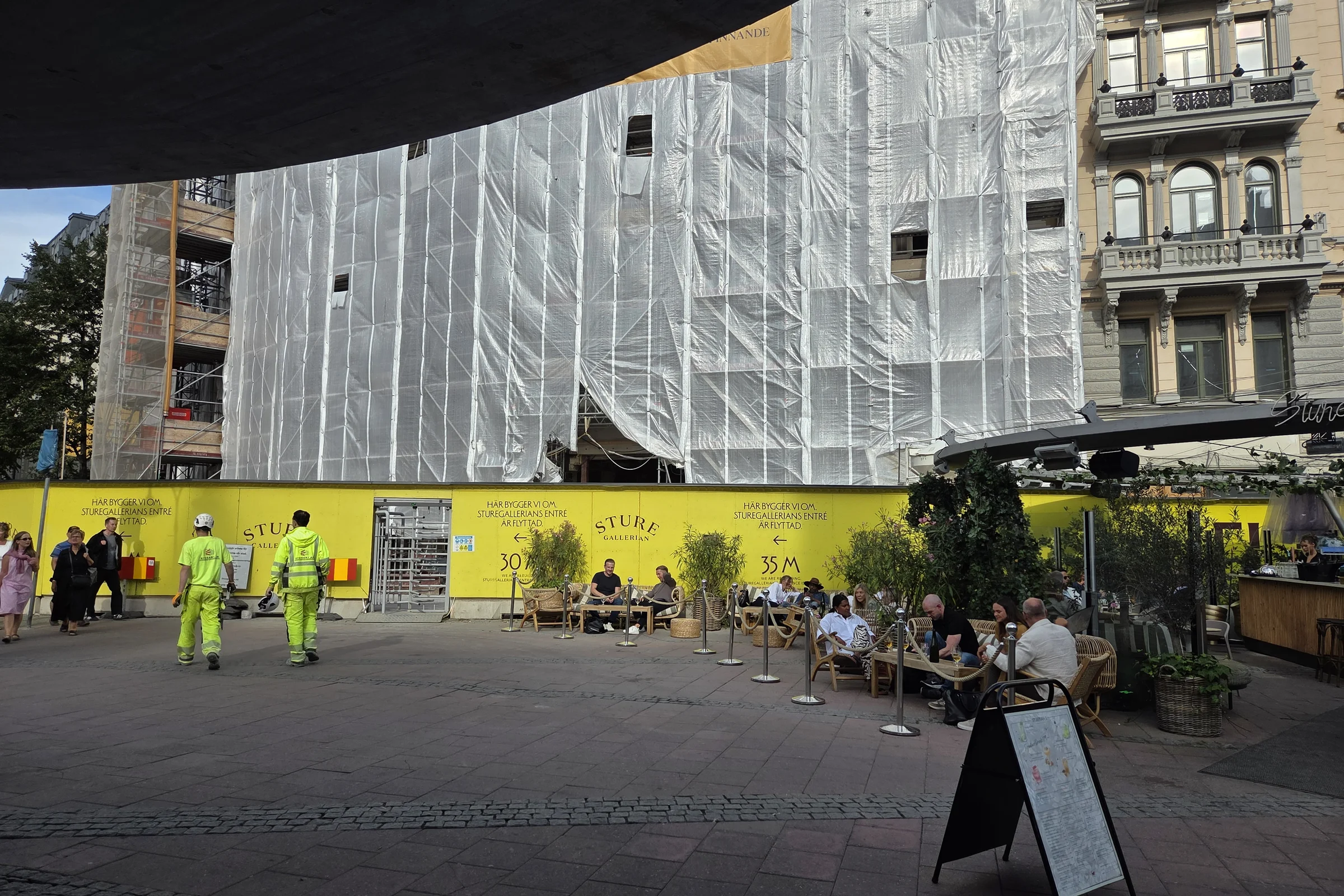Sturegallerian exterior during the construction.